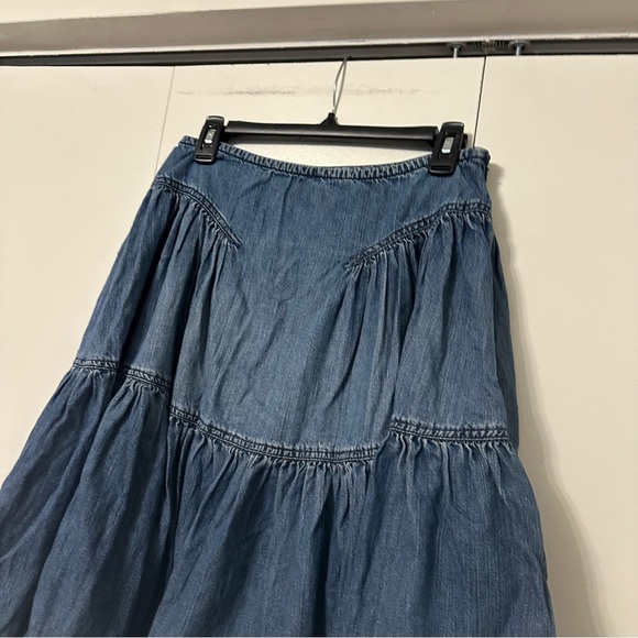Lauren Jeans Company Denim Tiered Skirt – Boho Prairie - Picture 2 of 6